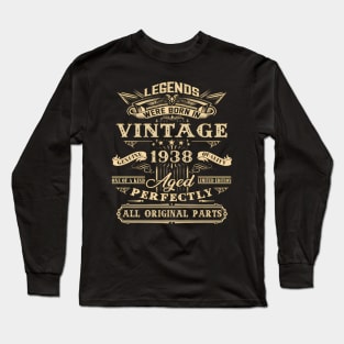 84Th For Legends Born 1938 84 Yrs Old Long Sleeve T-Shirt